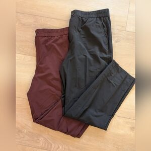 Banana Republic Air stretch High Rise Taper Pants Small Lot Of Two Black Burgund